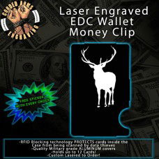 Bull Elk Laser Engraved EDC  Money Clip Credit Card Wallet
