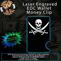 Calico Jack Laser Engraved EDC Money Clip Credit Card Wallet