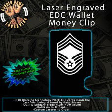 Chief Master Sergeant Laser Engraved EDC  Money Clip Credit Card Wallet