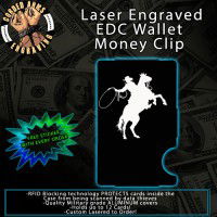 Cowboy Laser Engraved EDC  Money Clip Credit Card Wallet