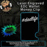 #Dad's Life Laser Engraved EDC  Money Clip Credit Card Wallet