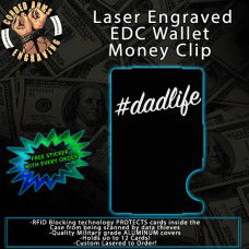 #Dad's Life Laser Engraved EDC  Money Clip Credit Card Wallet