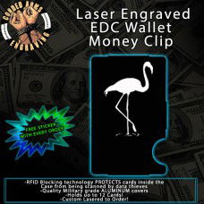 Flamingo Laser Engraved EDC  Money Clip Credit Card Wallet