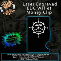 Jeep Compass Laser Engraved EDC  Money Clip Credit Card Wallet
