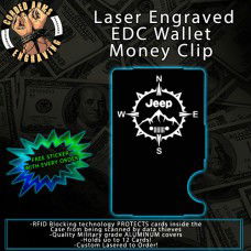 Jeep Compass Laser Engraved EDC  Money Clip Credit Card Wallet