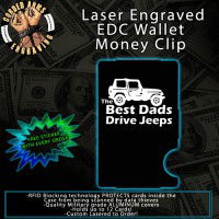 Jeep Dad Laser Engraved EDC  Money Clip Credit Card Wallet