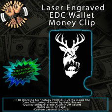 Mtn Deer Laser Engraved EDC  Money Clip Credit Card Wallet