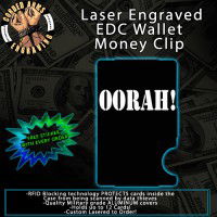 OORAH! Laser Engraved EDC Money Clip Credit Card Wallet