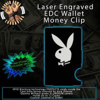 PlayBoy Bunny Laser Engraved EDC Money Clip Credit Card Wallet