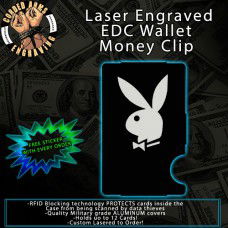 PlayBoy Bunny Laser Engraved EDC Money Clip Credit Card Wallet