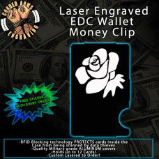 Rose Laser Engraved EDC  Money Clip Credit Card Wallet