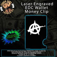 AK Anarchy Laser Engraved EDC  Money Clip Credit Card Wallet