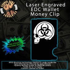 Biohazard Skull Engraved EDC  Money Clip Credit Card Wallet