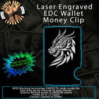 Dragon Head Laser Engraved EDC  Money Clip Credit Card Wallet