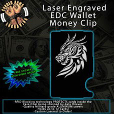 Dragon Head Laser Engraved EDC  Money Clip Credit Card Wallet
