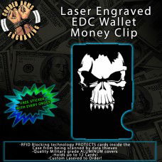 Fanged Skull Laser Engraved EDC Money Clip Credit Card Wallet
