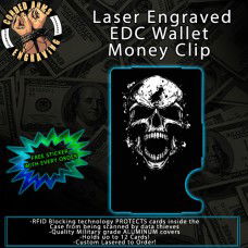 Mocking Skull Laser Engraved EDC Money Clip Credit Card Wallet