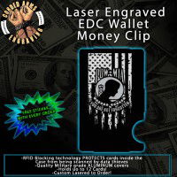 POW/MIA Flag Laser Engraved EDC Money Clip Credit Card Wallet