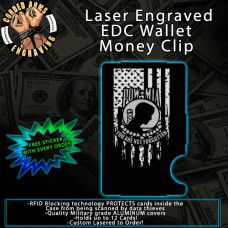 POW/MIA Flag Laser Engraved EDC Money Clip Credit Card Wallet