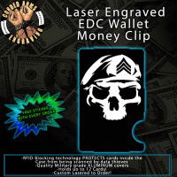 Sgt. Skull Laser Engraved EDC Money Clip Credit Card Wallet