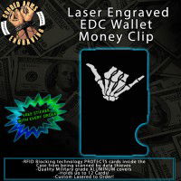 Shaka Laser Engraved EDC Money Clip Credit Card Wallet