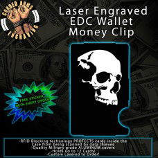 Sideview Skull Laser Engraved EDC Money Clip Credit Card Wallet
