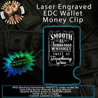 Tennessee Whiskey Laser Engraved EDC  Money Clip Credit Card Wallet