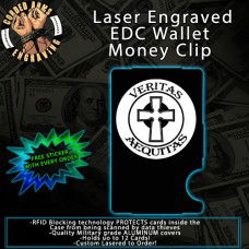 Veritas Aequites  Laser Engraved EDC  Money Clip Credit Card Wallet