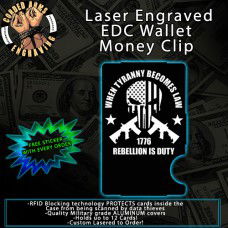When Tyranny Laser Engraved EDC  Money Clip Credit Card Wallet
