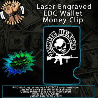 Zombie Hunter Engraved EDC  Money Clip Credit Card Wallet