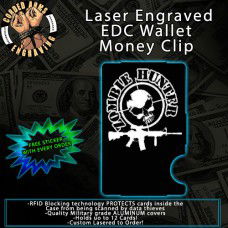 Zombie Hunter Engraved EDC  Money Clip Credit Card Wallet