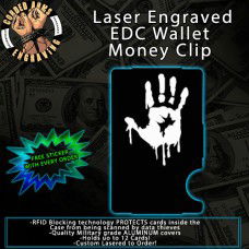Bloody Hand Laser Engraved EDC  Money Clip Credit Card Wallet