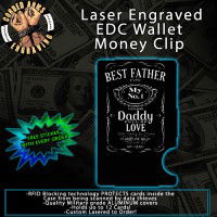 Best Father Laser Engraved EDC  Money Clip Credit Card Wallet