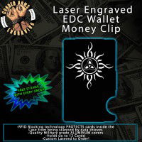 Celtic Sun Laser Engraved EDC  Money Clip Credit Card Wallet