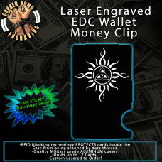 Celtic Sun Laser Engraved EDC  Money Clip Credit Card Wallet