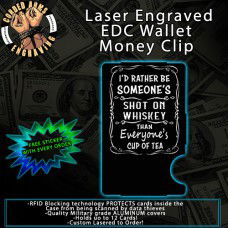 Cup Of Tea Engraved EDC  Money Clip Credit Card Wallet