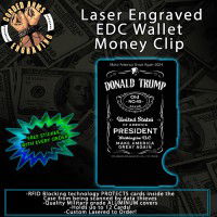 Trump No. 45 Engraved EDC  Money Clip Credit Card Wallet