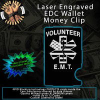 E.M.T. Laser Engraved EDC  Money Clip Credit Card Wallet