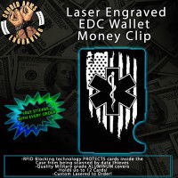 EMS Flag Laser Engraved EDC  Money Clip Credit Card Wallet
