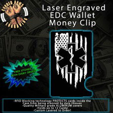 EMS Flag Laser Engraved EDC  Money Clip Credit Card Wallet