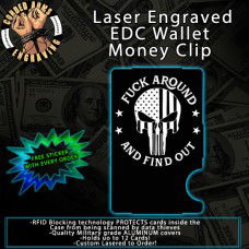 FAFO Punisher Laser Engraved EDC  Money Clip Credit Card Wallet
