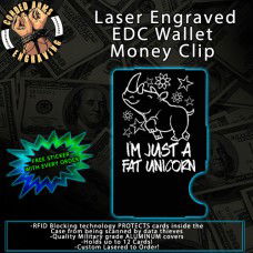 Fat Unicorn Laser Engraved EDC Money Clip Credit Card Wallet