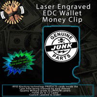 Genuine Junk Laser Engraved EDC  Money Clip Credit Card Wallet