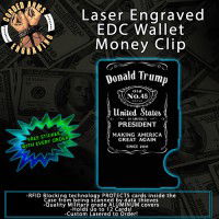 Old #45  Laser Engraved EDC  Money Clip Credit Card Wallet