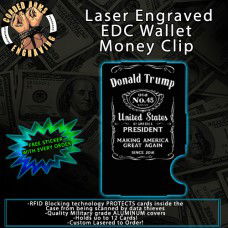Old #45  Laser Engraved EDC  Money Clip Credit Card Wallet