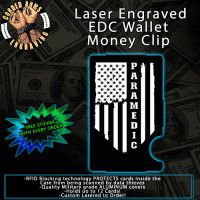 Paramedic Flag Laser Engraved EDC  Money Clip Credit Card Wallet