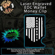 Paramedic Flag Laser Engraved EDC  Money Clip Credit Card Wallet