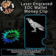 Raven Laser Engraved EDC Money Clip Credit Card Wallet