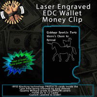 Sparkle Farts Laser Engraved EDC  Money Clip Credit Card Wallet