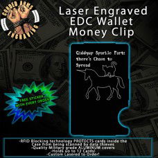 Sparkle Farts Laser Engraved EDC  Money Clip Credit Card Wallet